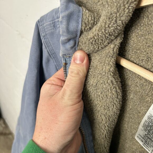 Vintage Carhartt Sherpa Hooded Detroit Jacket “Country Blue” - Picture 13 of 13